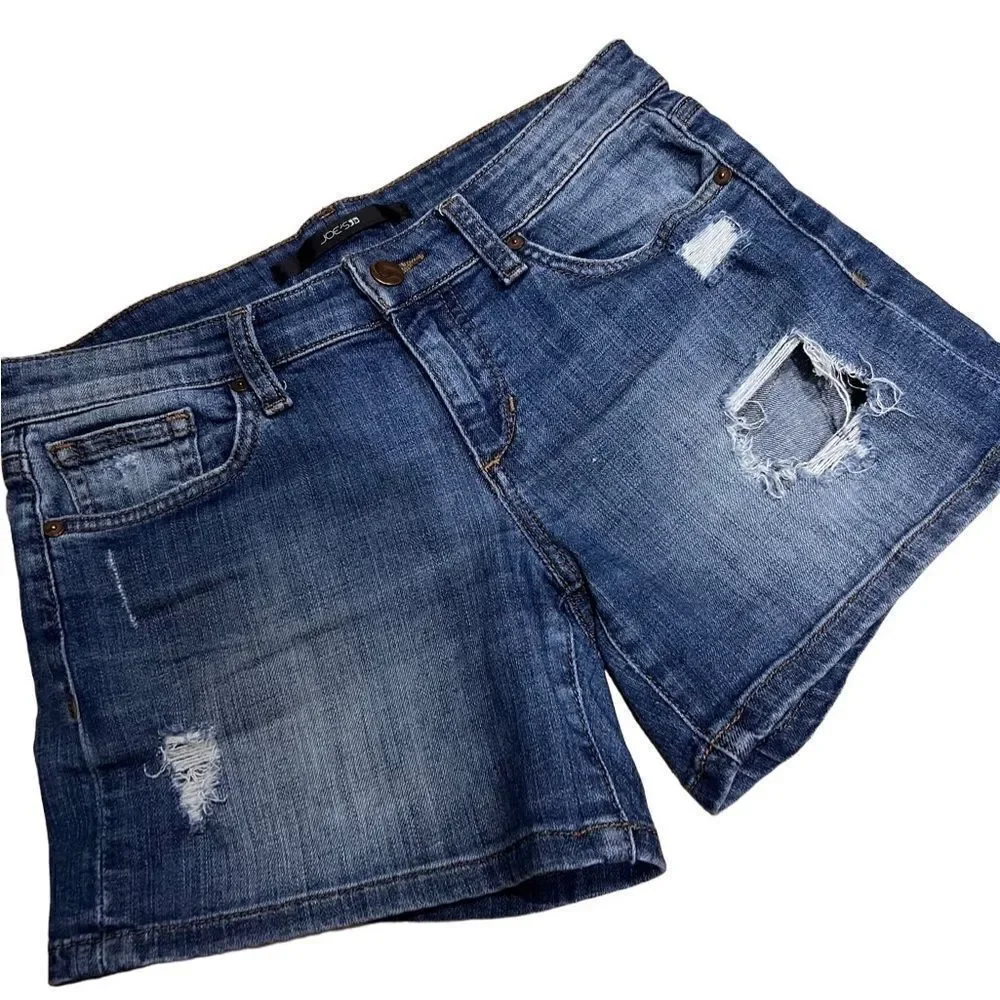 Joes jeans distressed denim shorts size 25